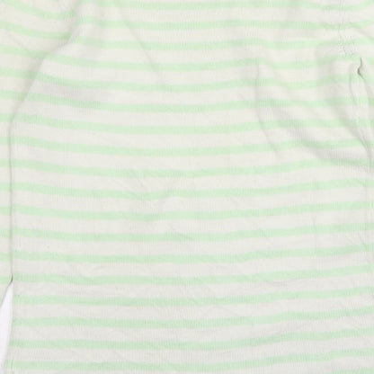 Gap Womens Green Round Neck Striped Cotton Pullover Jumper Size S