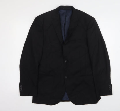 George Mens Black  Polyester Jacket Suit Jacket Size 38