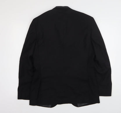 George Mens Black  Polyester Jacket Suit Jacket Size 38