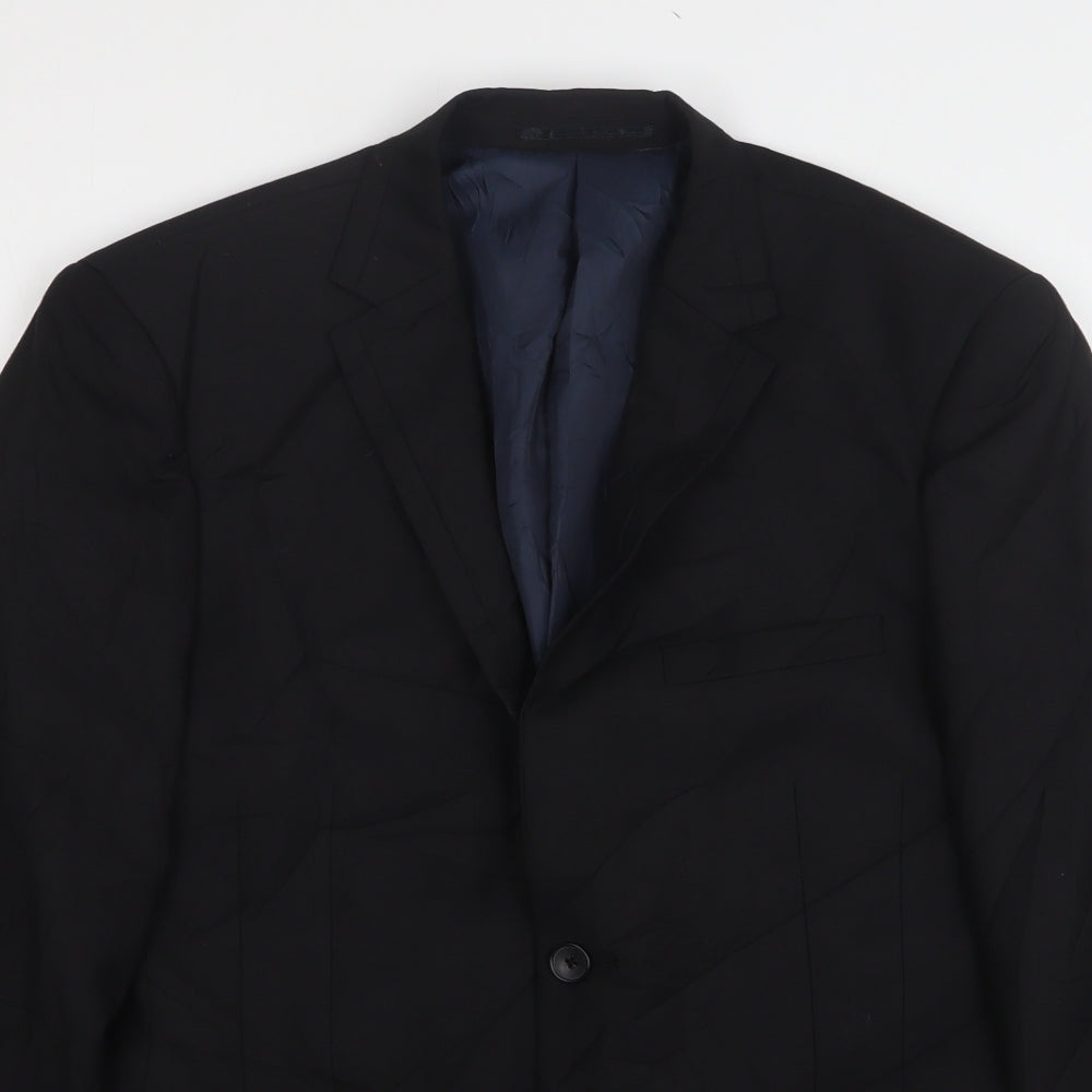 George Mens Black  Polyester Jacket Suit Jacket Size 38