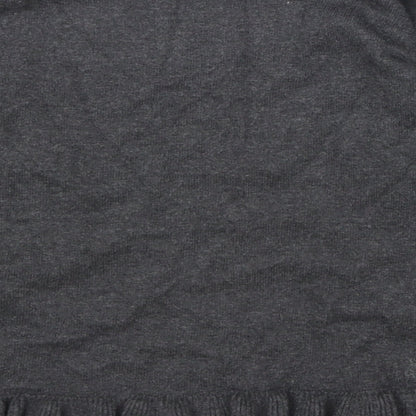 F&F Girls Grey Round Neck  Cotton Pullover Jumper Size 6-7 Years
