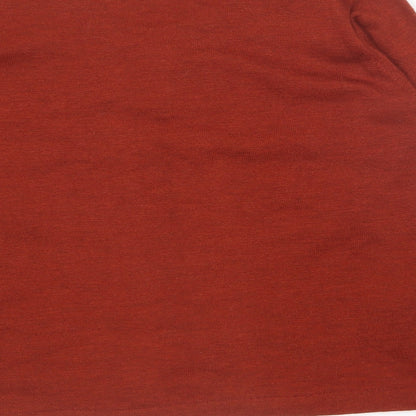 Celaia Womens Orange V-Neck  Acrylic Pullover Jumper Size 14