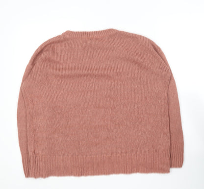 Womens UK Size L New Look Pink Pullover Jumper