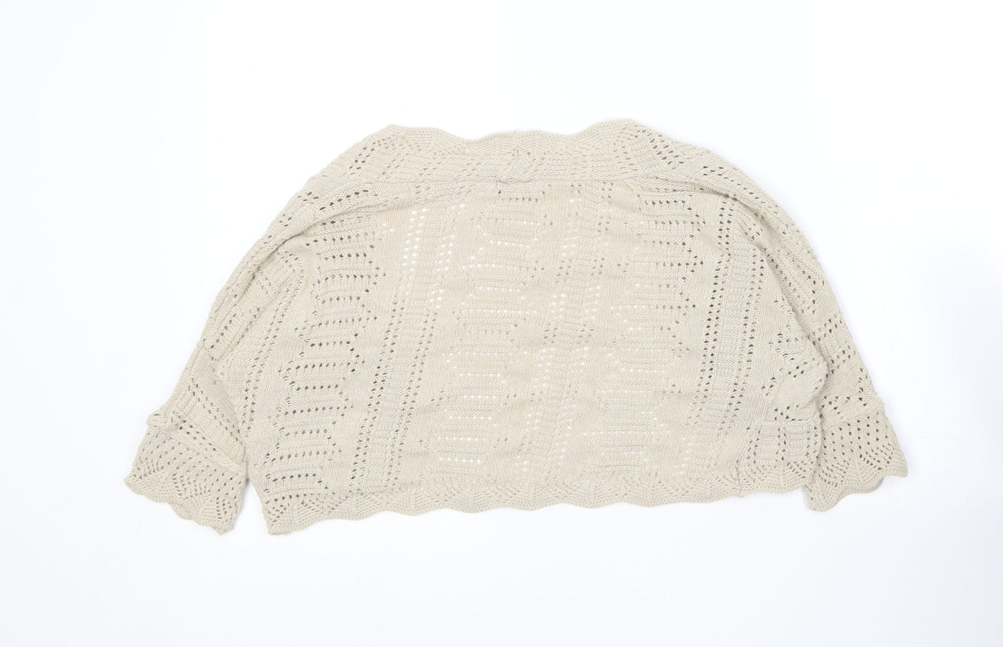 In Front Clothing Womens Beige V-Neck  Cotton Cardigan Jumper Size S