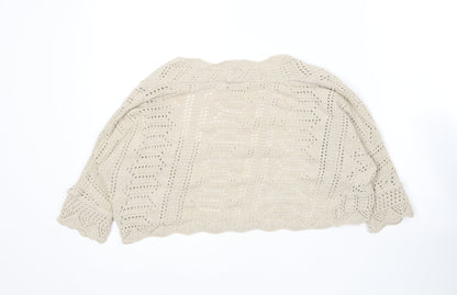In Front Clothing Womens Beige V-Neck  Cotton Cardigan Jumper Size S