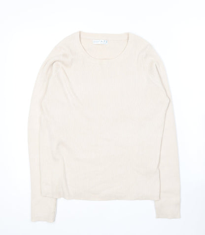Primark Womens Beige Round Neck  Viscose Pullover Jumper Size 18