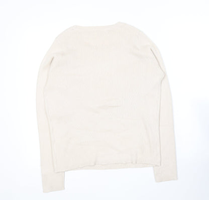 Primark Womens Beige Round Neck  Viscose Pullover Jumper Size 18