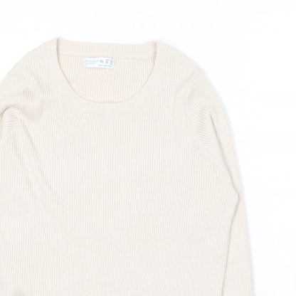 Primark Womens Beige Round Neck  Viscose Pullover Jumper Size 18