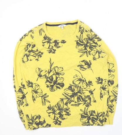 Womens UK Size 12 Pep&Co Yellow Pullover Jumper