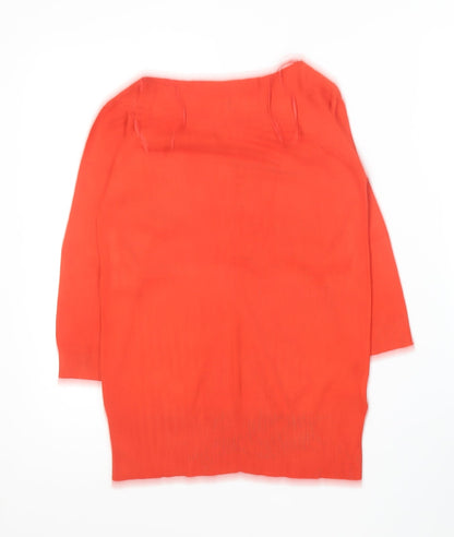 F&F Womens Red Boat Neck  Viscose Pullover Jumper Size 8