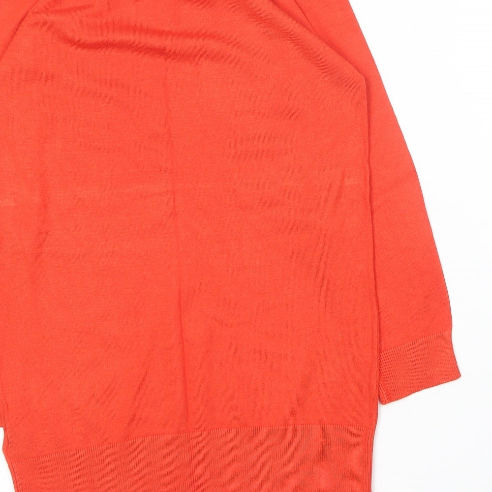 F&F Womens Red Boat Neck  Viscose Pullover Jumper Size 8