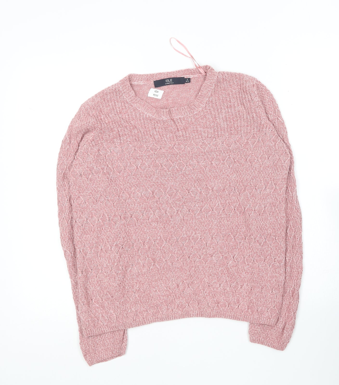 Womens UK Size 10 Isle Essentials Pink Pullover Jumper