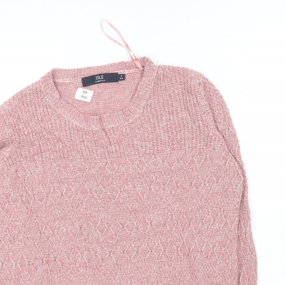 Womens UK Size 10 Isle Essentials Pink Pullover Jumper