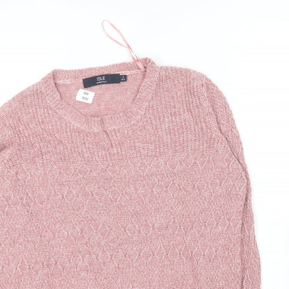 Womens UK Size 10 Isle Essentials Pink Pullover Jumper