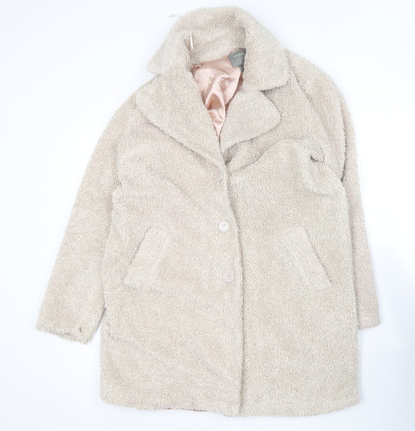 Oasis Womens Beige   Overcoat Coat Size M
