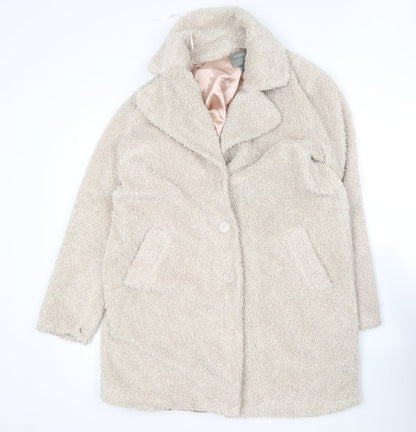Oasis Womens Beige   Overcoat Coat Size M