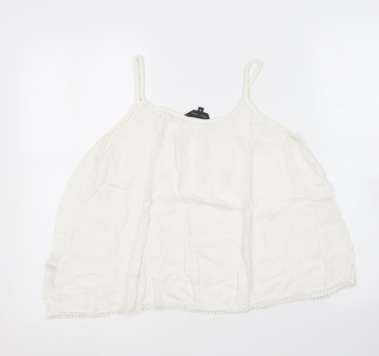 Womens UK Size 10 New Look White Camisole T-Shirt