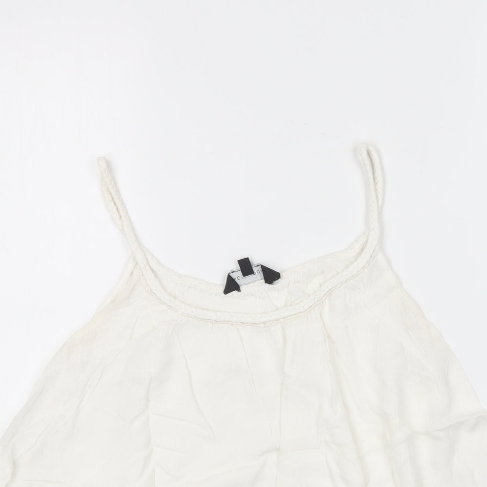 Womens UK Size 10 New Look White Camisole T-Shirt