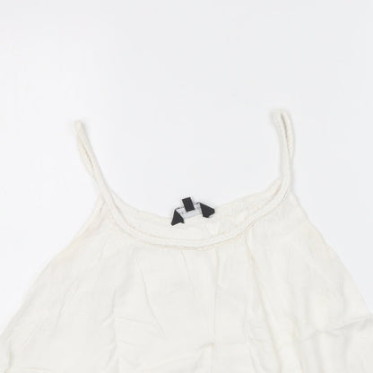 Womens UK Size 10 New Look White Camisole T-Shirt
