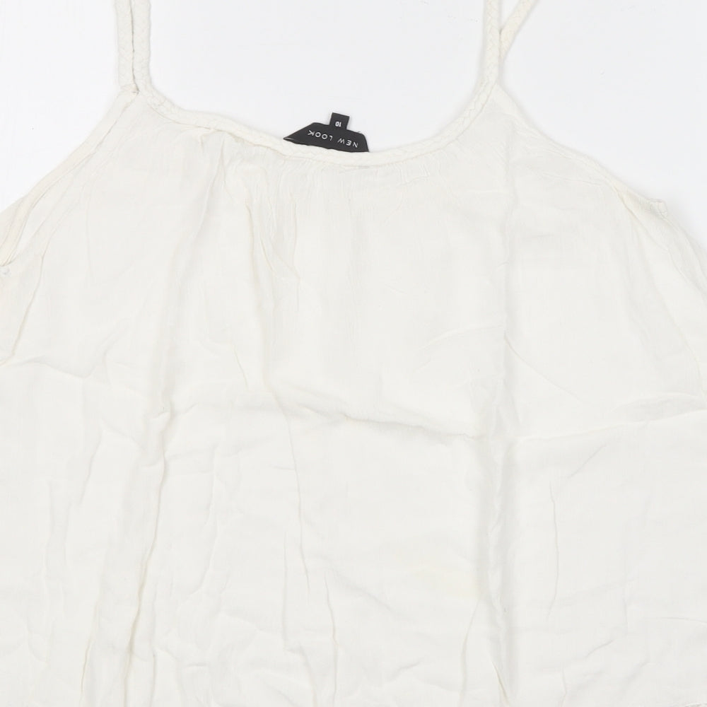 Womens UK Size 10 New Look White Camisole T-Shirt