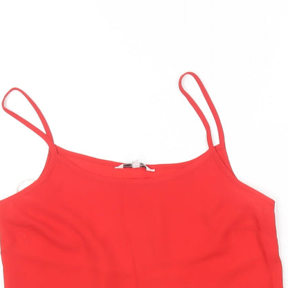 Womens UK Size 8 New Look Red Camisole T-Shirt