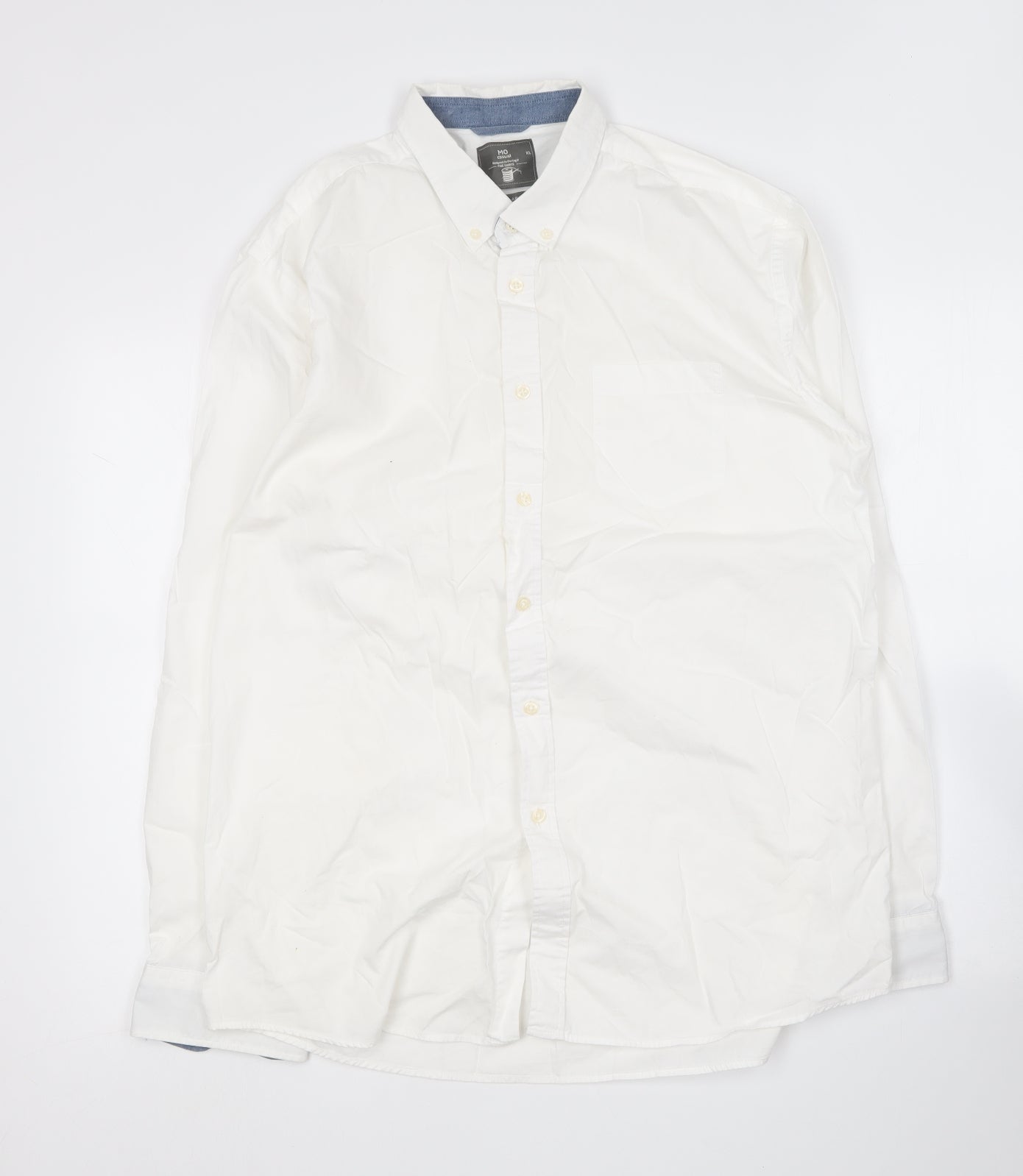 Mens UK Size XL Mo casual White  Button-Up Long Sleeve Casual Shirt