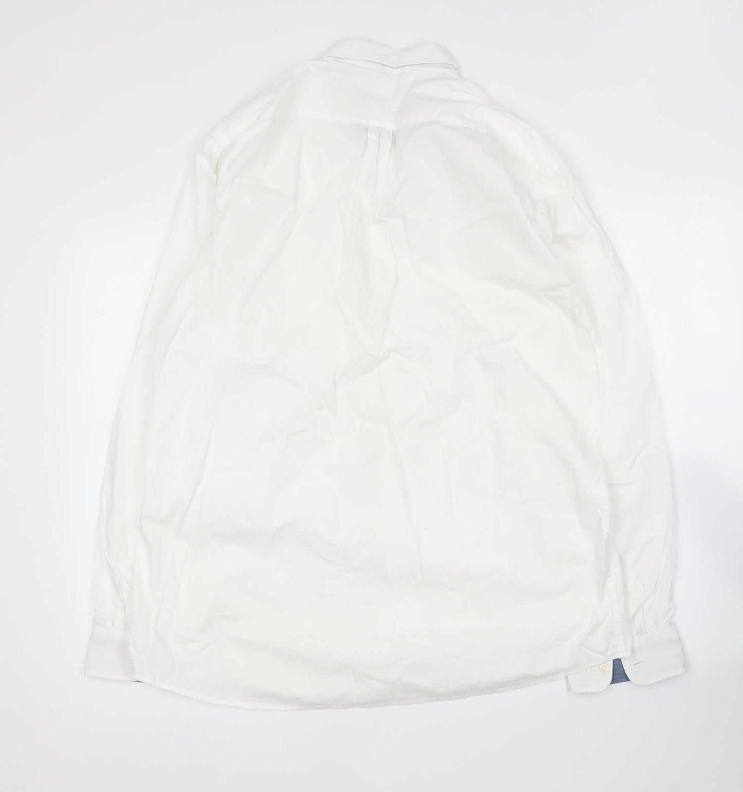 Mens UK Size XL Mo casual White  Button-Up Long Sleeve Casual Shirt