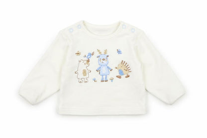 Just too cuddly Girls White  Cotton Pullover Jumper Size 0-3 Months  Pullover - Animal