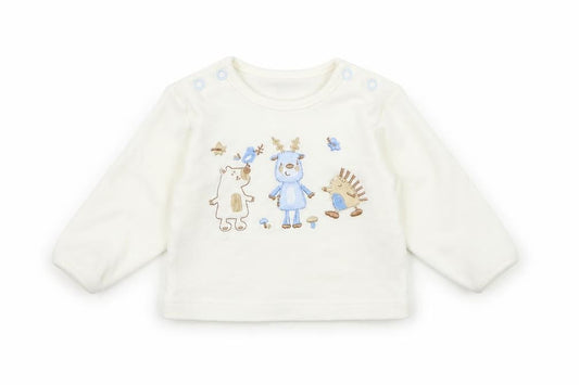 Just too cuddly Girls White  Cotton Pullover Jumper Size 0-3 Months  Pullover - Animal