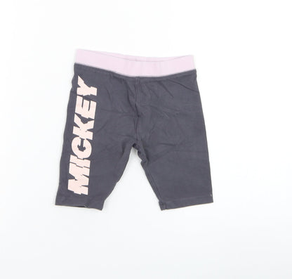 NEXT Girls Grey  Cotton Biker Shorts Size 5 Years  Regular  - Mickey Mouse