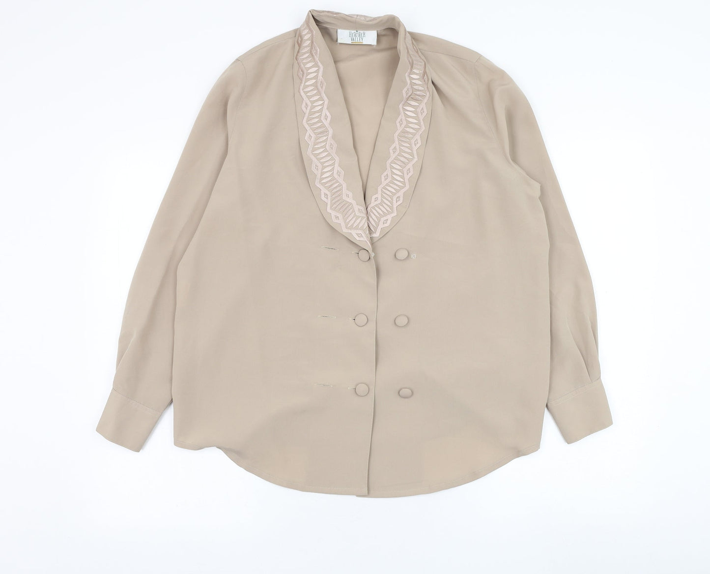Womens UK Size 12 Heather Valley Brown Basic Blouse