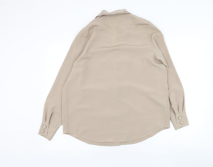 Womens UK Size 12 Heather Valley Brown Basic Blouse