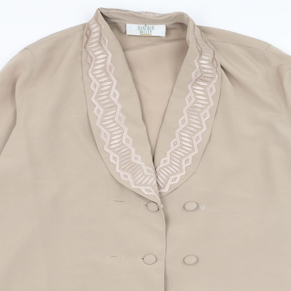 Womens UK Size 12 Heather Valley Brown Basic Blouse