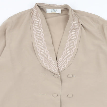 Womens UK Size 12 Heather Valley Brown Basic Blouse