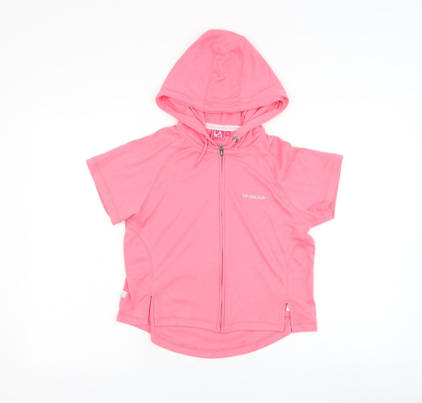 LA Gear Girls Pink  Polyester Full Zip Hoodie Size 8 Years  Zip