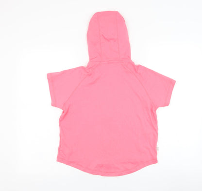 LA Gear Girls Pink  Polyester Full Zip Hoodie Size 8 Years  Zip