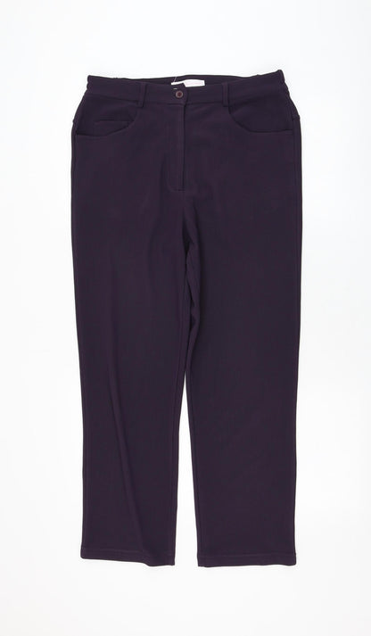 Womens UK Size 12 Casual Comfort Regular Fit  Purple Trousers