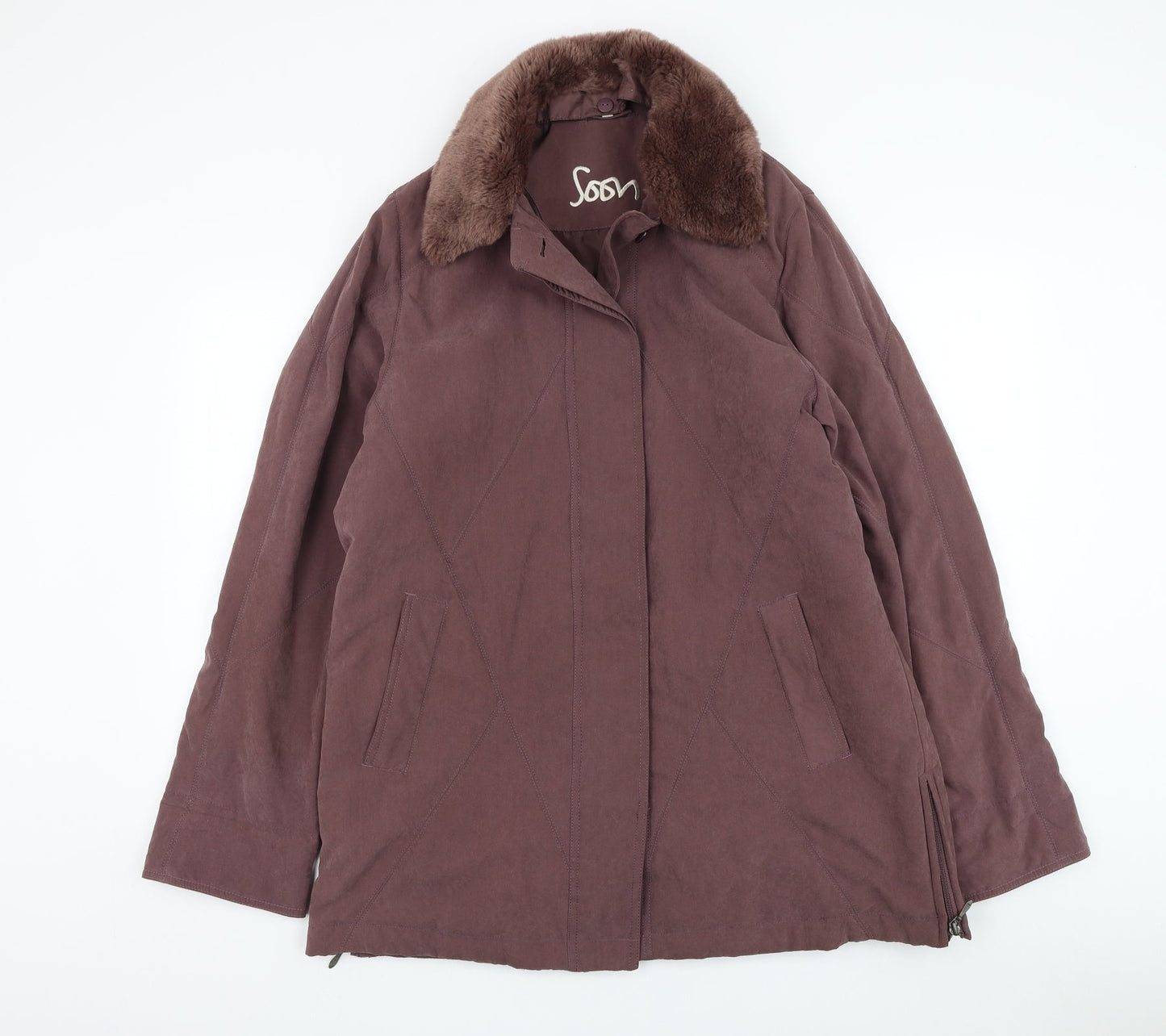 Womens UK Size 14 Soon Purple Overcoat