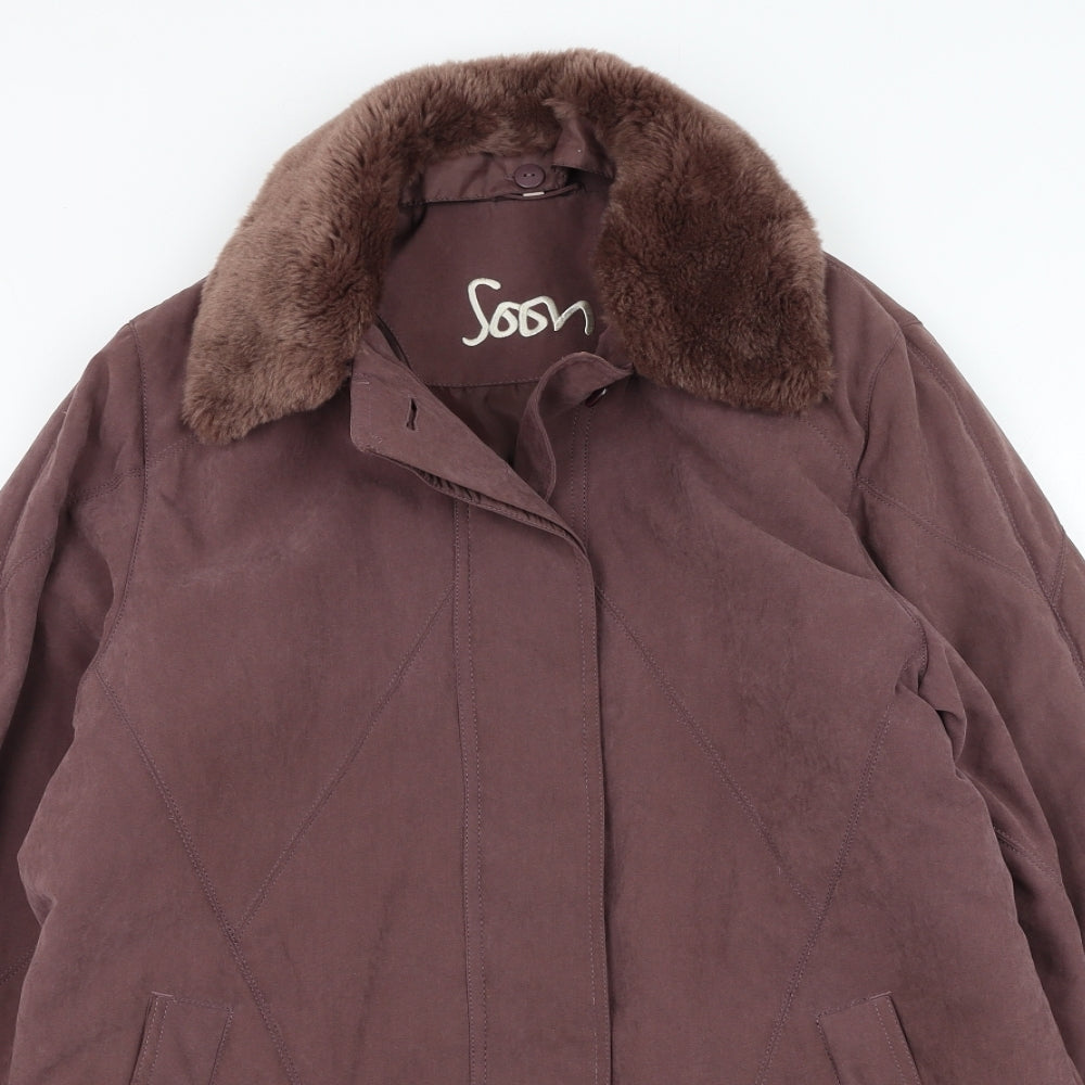 Womens UK Size 14 Soon Purple Overcoat