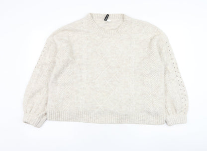 Womens UK Size L Divided by H&M Ivory Pullover Jumper