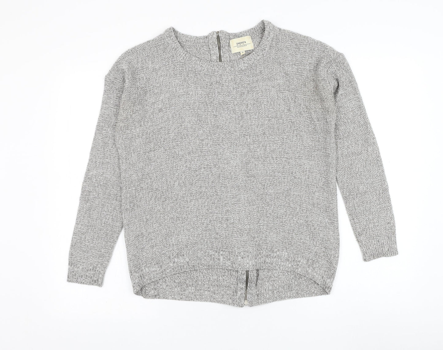 Womens UK Size S Papaya Grey Pullover Jumper
