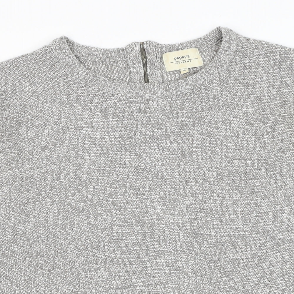 Womens UK Size S Papaya Grey Pullover Jumper