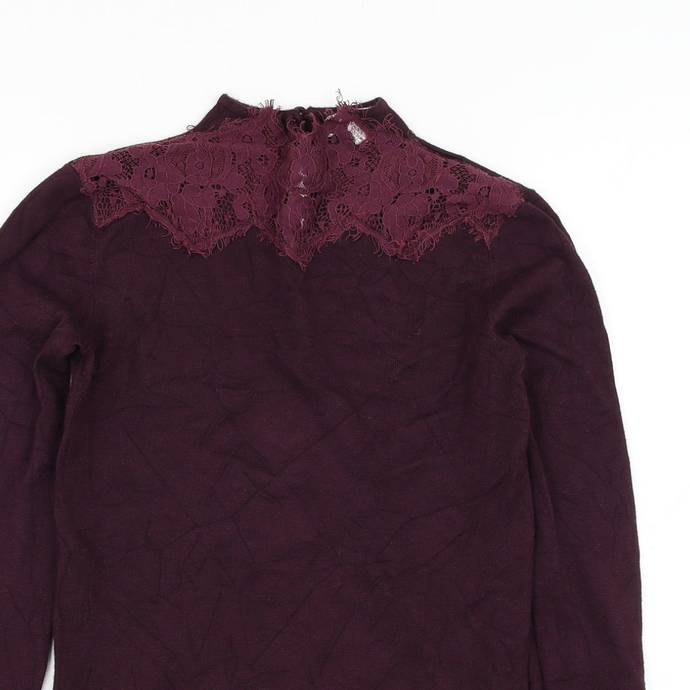 Womens UK Size S Warehouse Purple Pullover Jumper