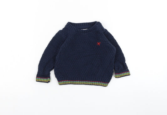 F&F Boys Blue  Cotton Pullover Jumper Size 3-6 Months  Pullover
