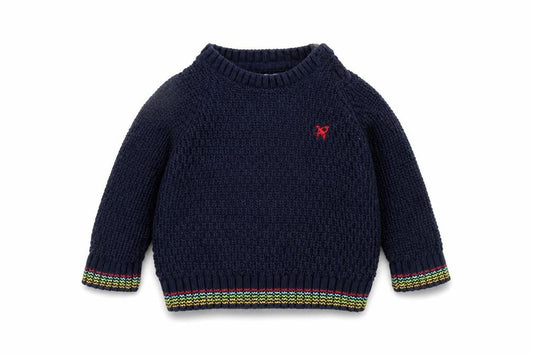 F&F Boys Blue  Cotton Pullover Jumper Size 3-6 Months  Pullover