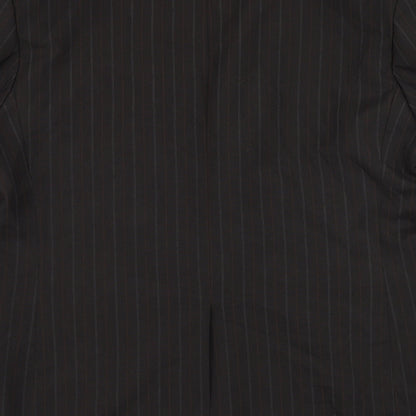 F&F Mens Brown Striped Polyester Jacket Suit Jacket Size 46