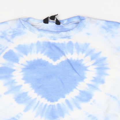 New Look  Girls Blue Geometric Polyester Pullover Sweatshirt Size 14-15 Years  Pullover - Heart