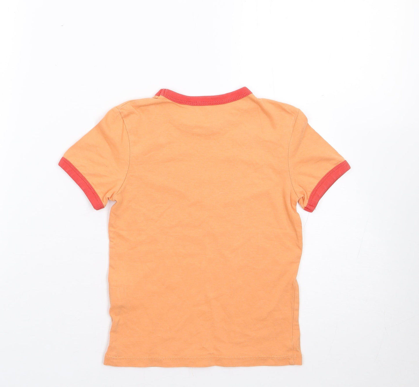 Okaidi Girls Orange  100% Cotton Jersey T-Shirt Size 3 Years Crew Neck Pullover - Surf