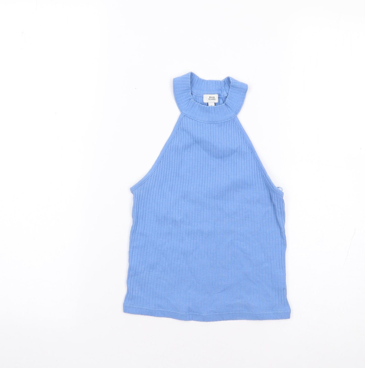 Womens UK Size 6 River Island Blue Jersey Tank