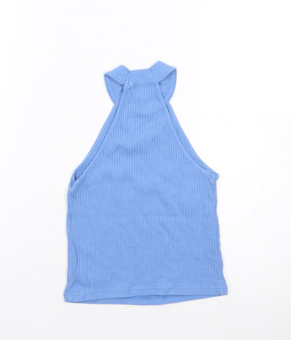 Womens UK Size 6 River Island Blue Jersey Tank